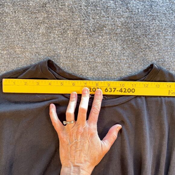 Velvet by Graham & Spencer Alma Cotton Slub T-Shirt Dress Black Size M Made in U - Picture 7 of 9